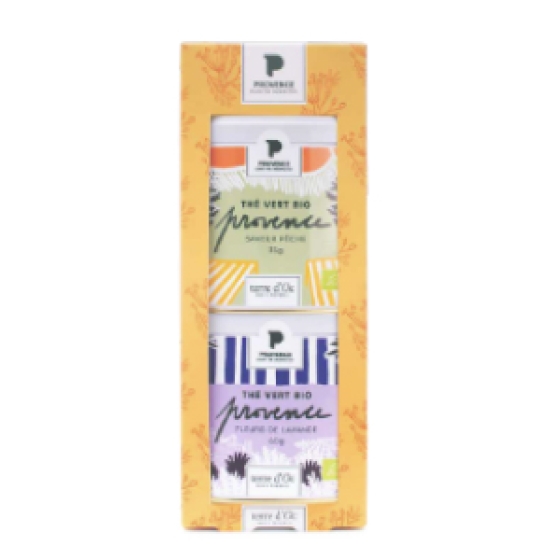 Terre d'Oc - Duo de thés verts Bio Lavande et Pêche